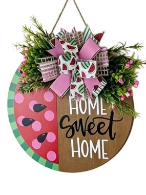 Home Sweet Home Watermelon Welcome Door Sign
